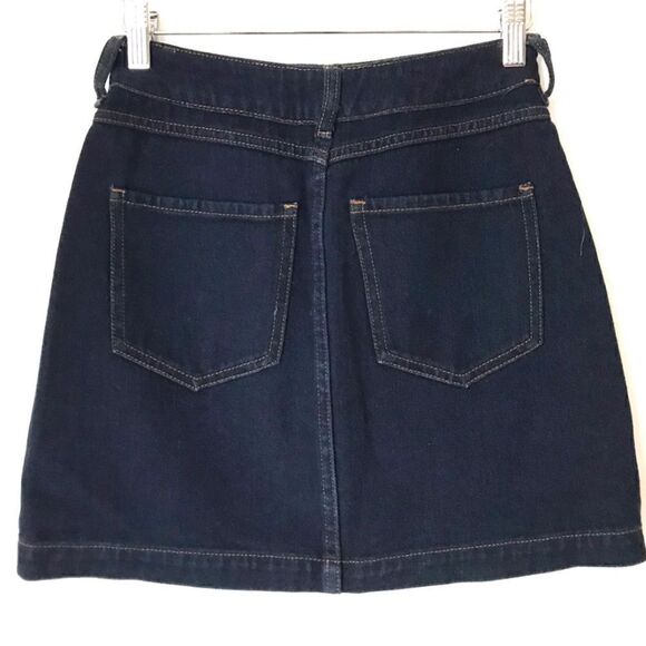 PACSUN DENIM BUTTON DOWN SKIRT IN DARK WASH SIZE 27 - Picture 2 of 5